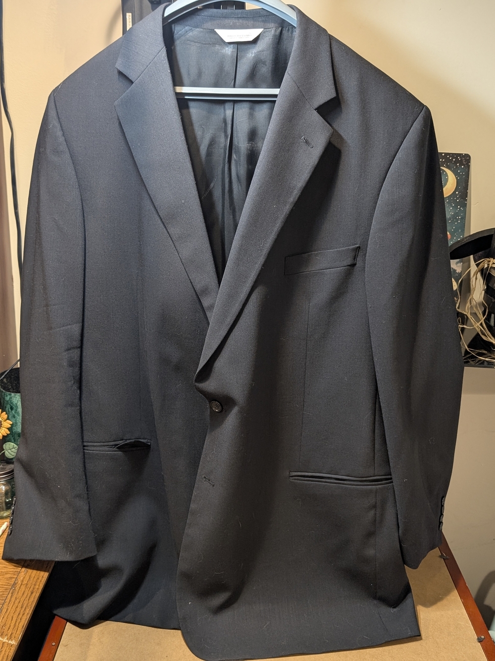 Pronto Uomo Black Men's Suit Blazer - Single-Breasted Notch Lapel 100% Wool